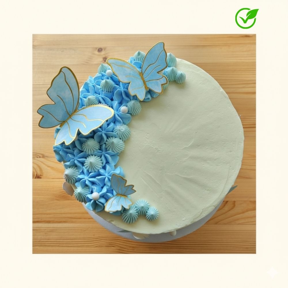 Celestial Blue Butterfly Cake - Vegan Ⓥ