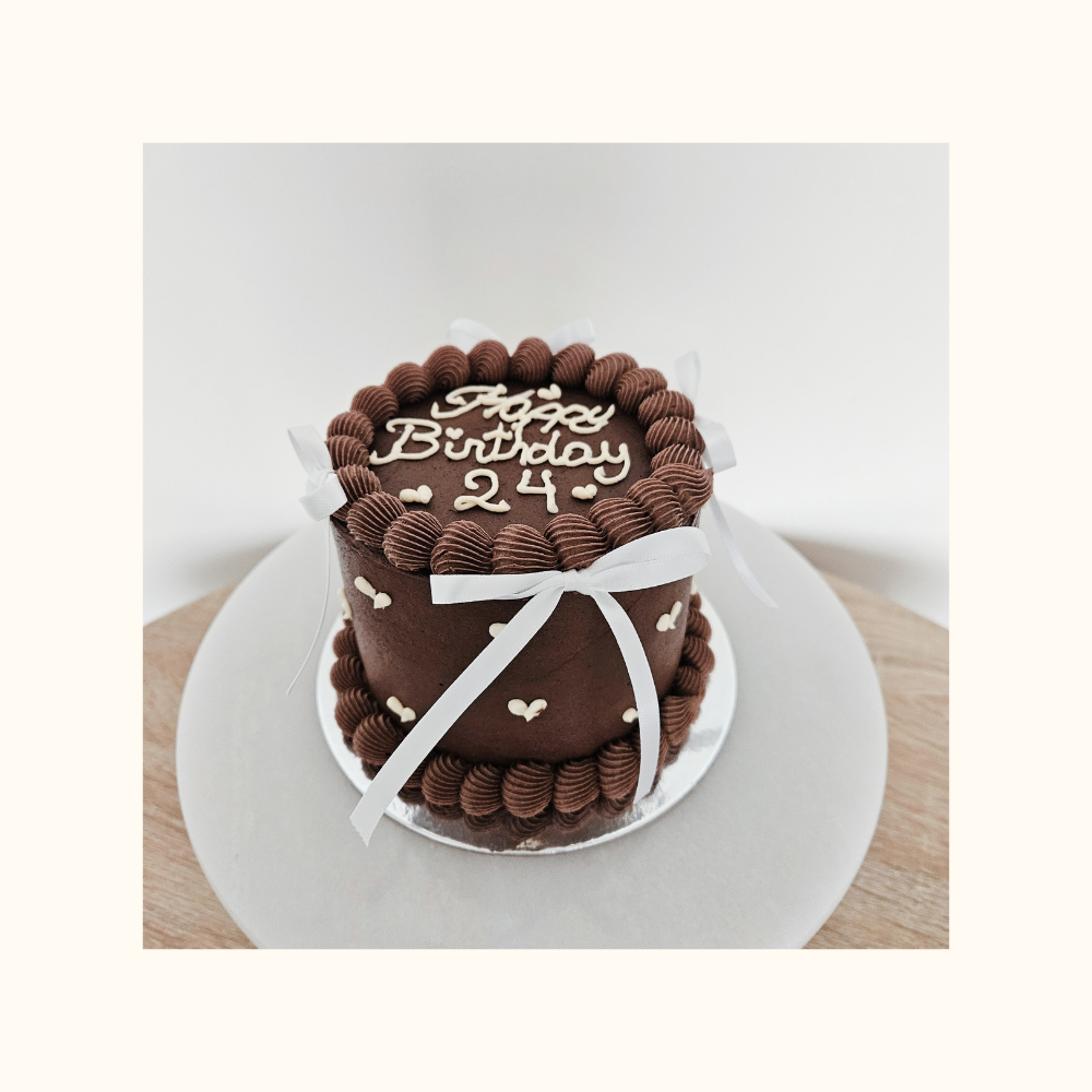 Bento Cake with White Ribbon