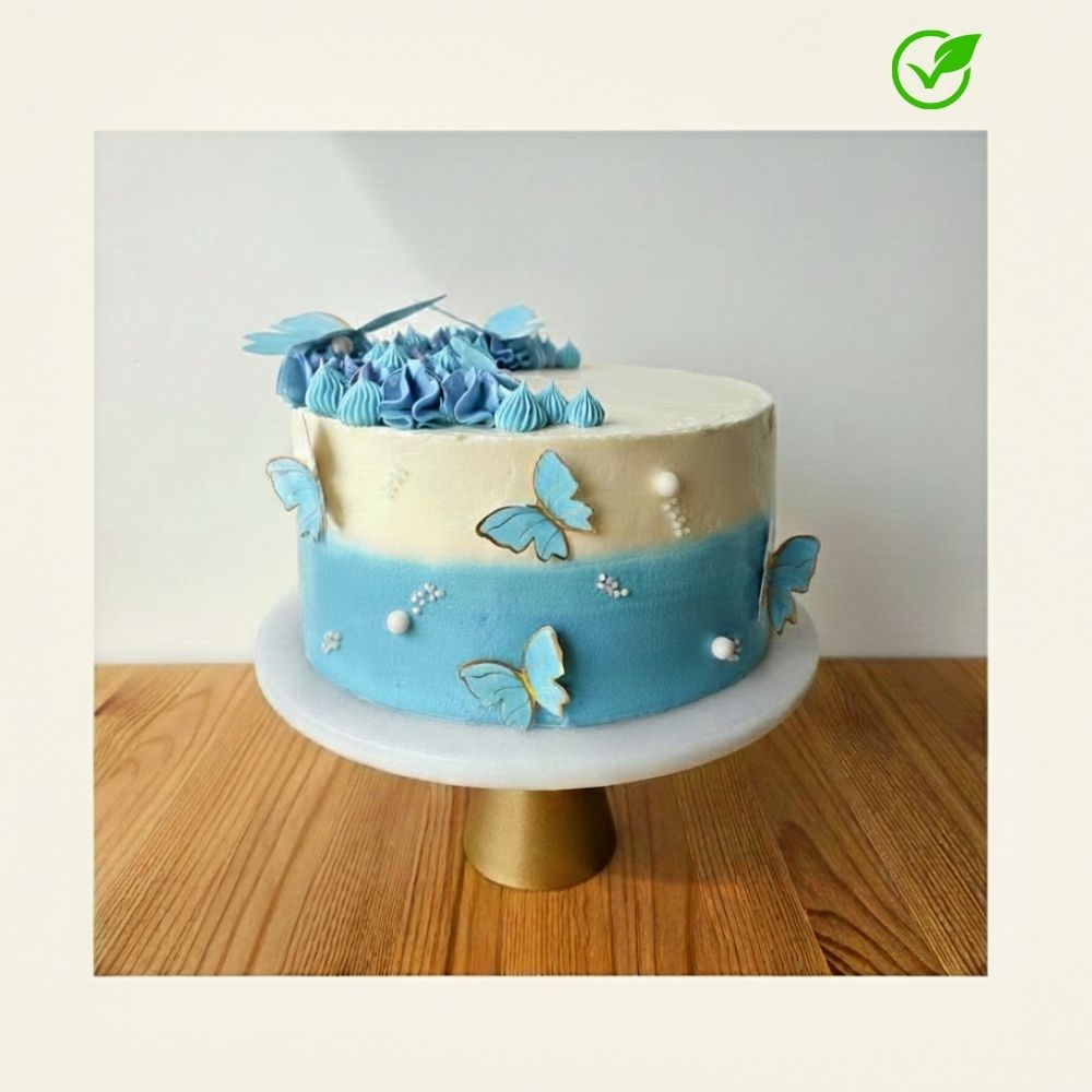 Celestial Blue Butterfly Cake - Vegan Ⓥ