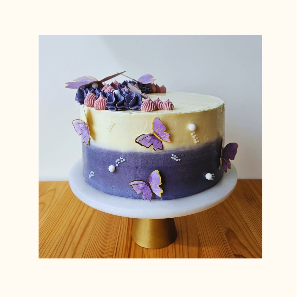 Purple Butterflies Cake