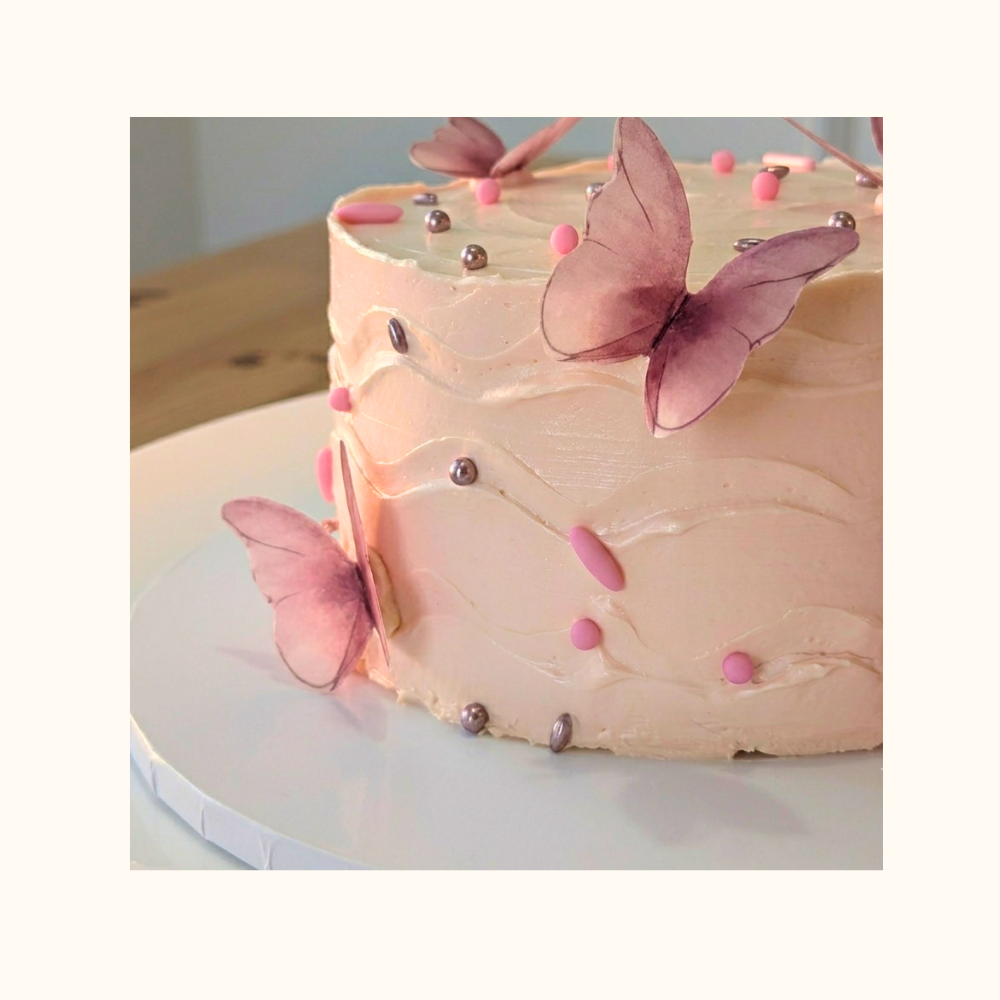 Butterfly Pink Garden Cake