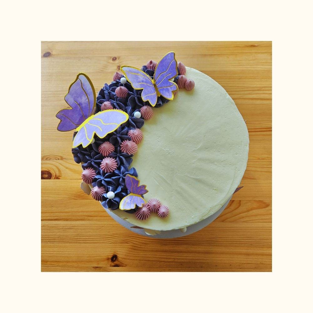 Purple Butterflies Cake