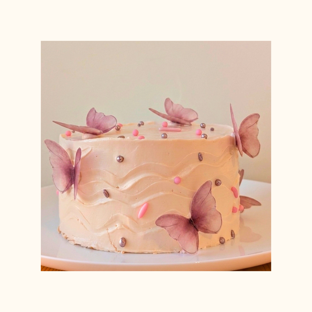 Butterfly Pink Garden Cake