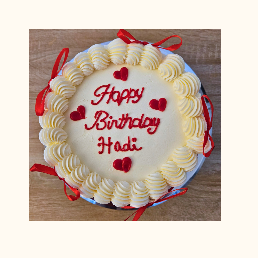 Red Bows & Hearts Celebration Cake