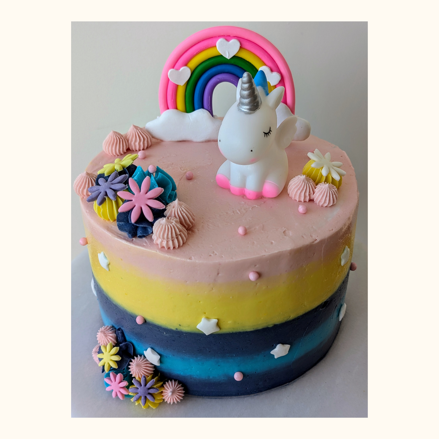 Combo Unicorn Rainbow Cake and Unicorn Cookies