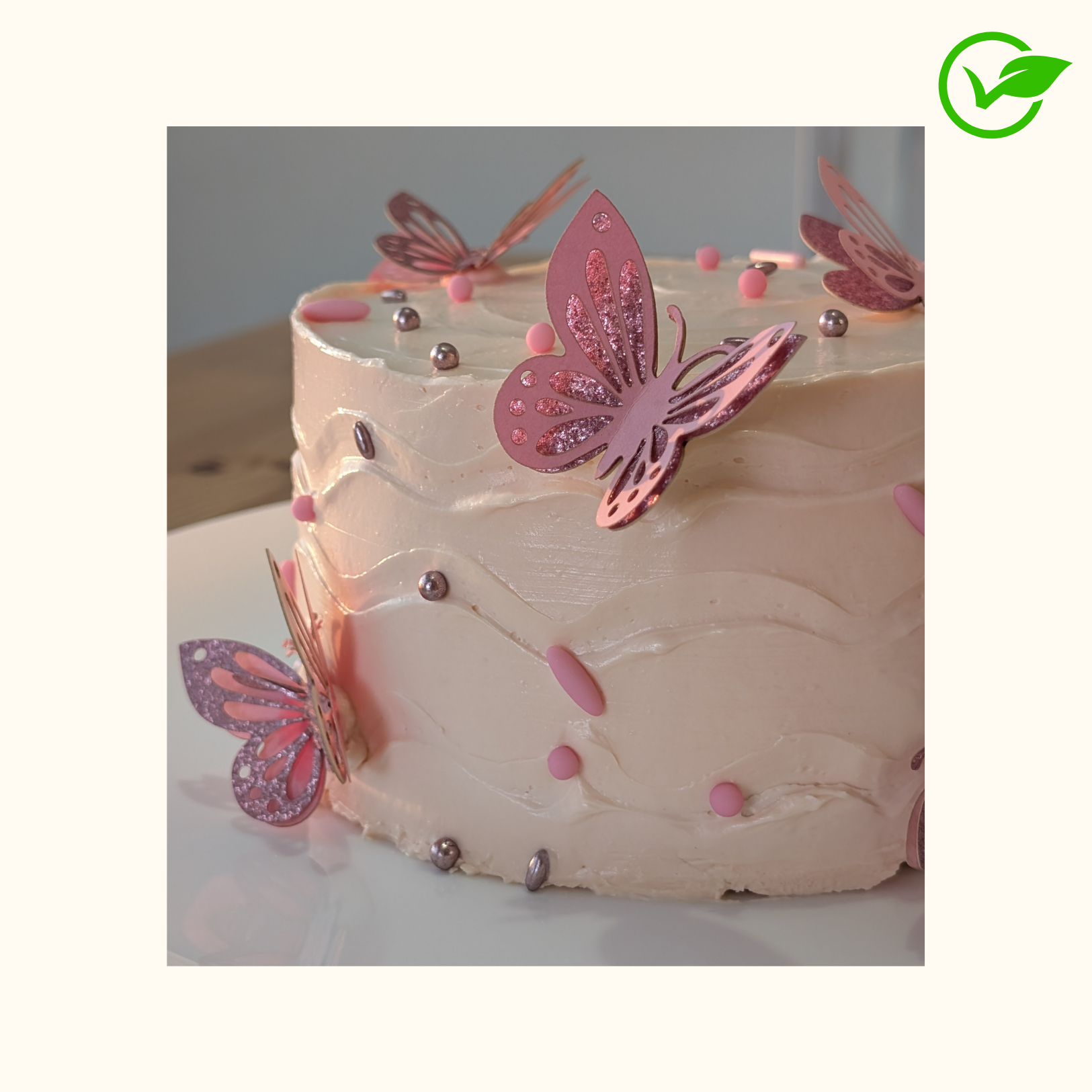 Butterfly Pink Garden Cake - Vegan Ⓥ