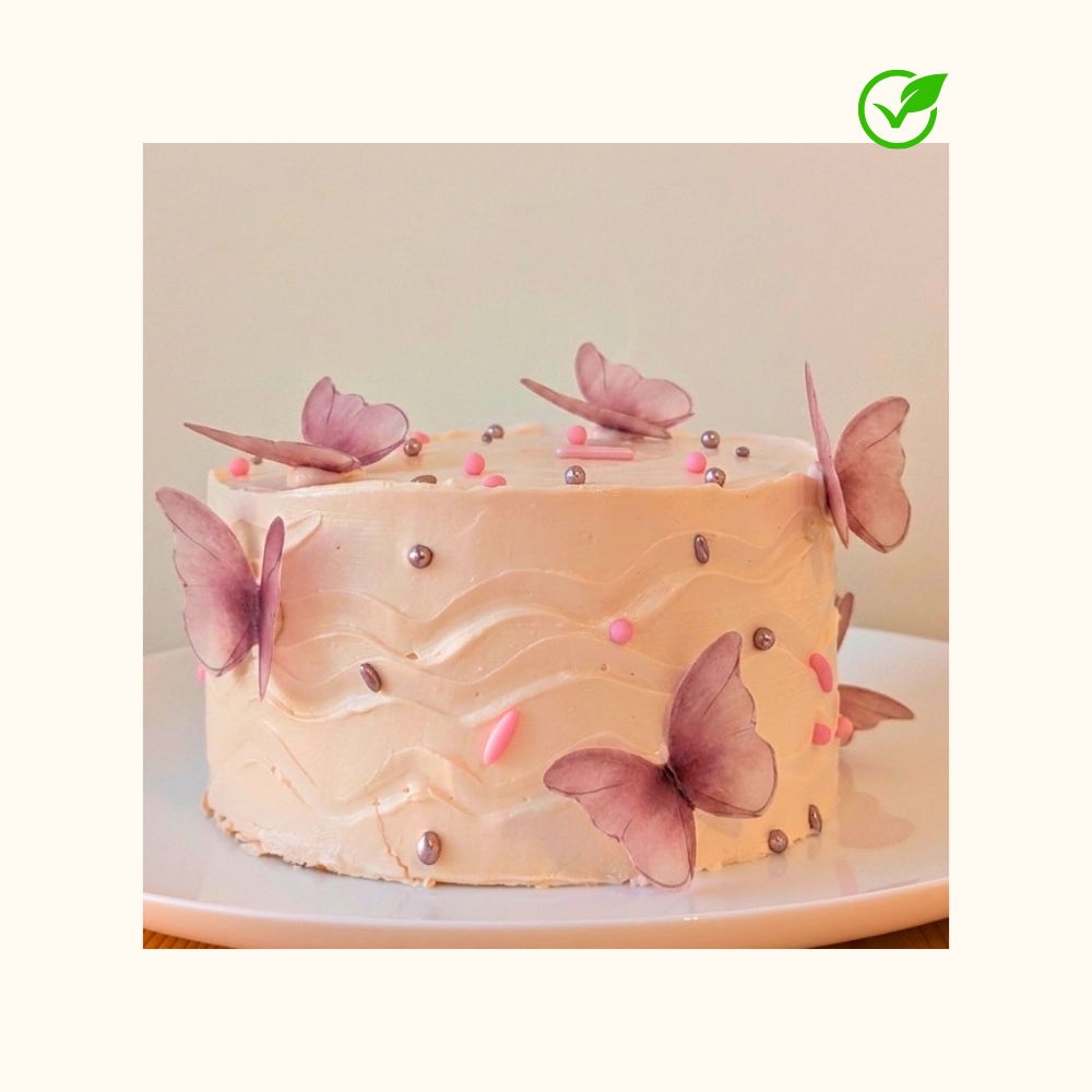 Butterfly Pink Garden Cake - Vegan Ⓥ